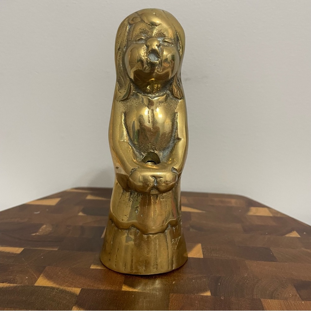 Brass 6’ Child Caroler Candle Holder - Picture 1 of 11